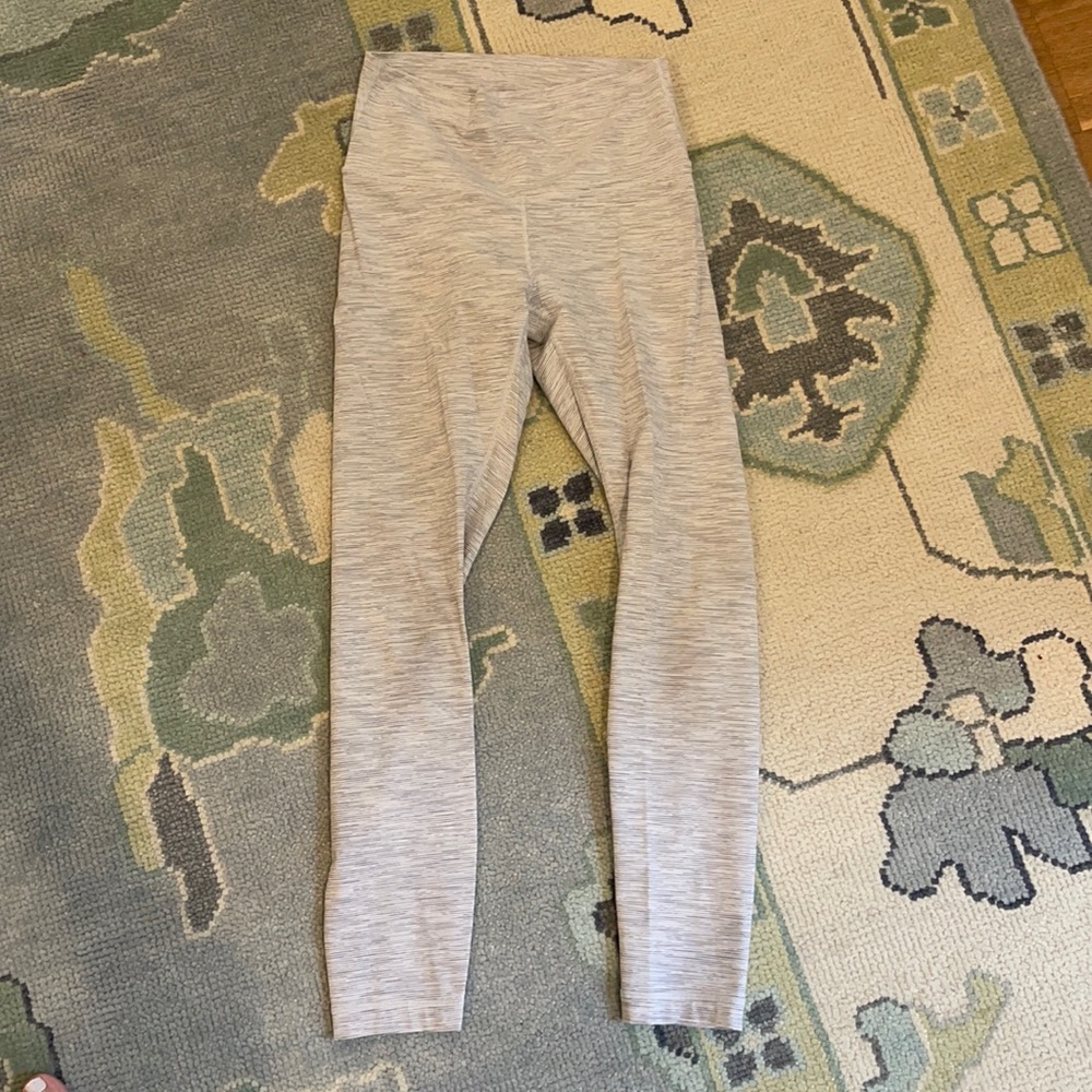 Gray & White Lululemon 7/8 Leggings